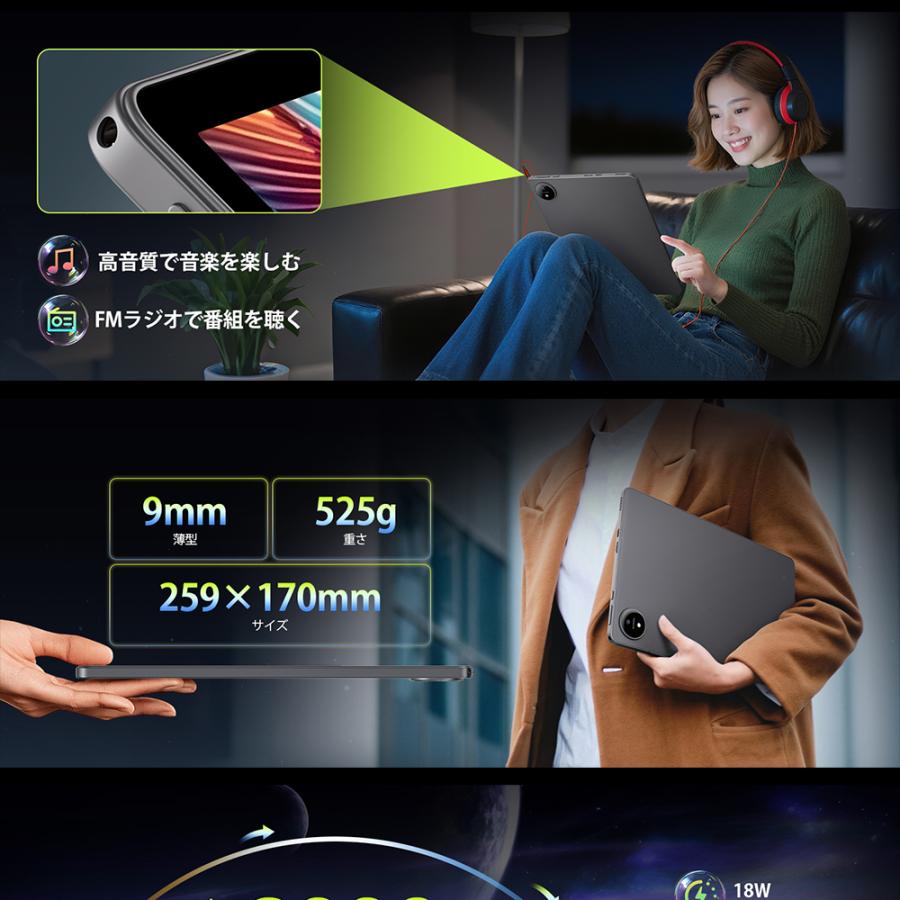 Rebecco M70 タブレット 11インチ Android16 Wi-Fiモデル T7250