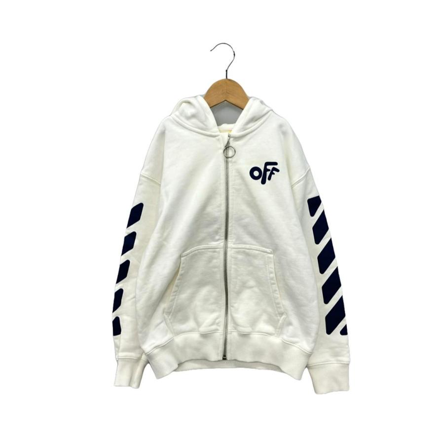 オフホワイト フルジップパーカー 裏起毛 キッズ SIZE 8 OFF-WHITE