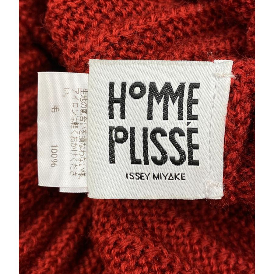 イッセイミヤケオムプリッセ プリーツニット レッド メンズ SIZE