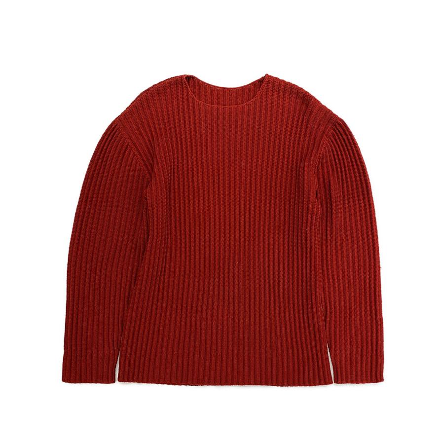 イッセイミヤケオムプリッセ プリーツニット レッド メンズ SIZE