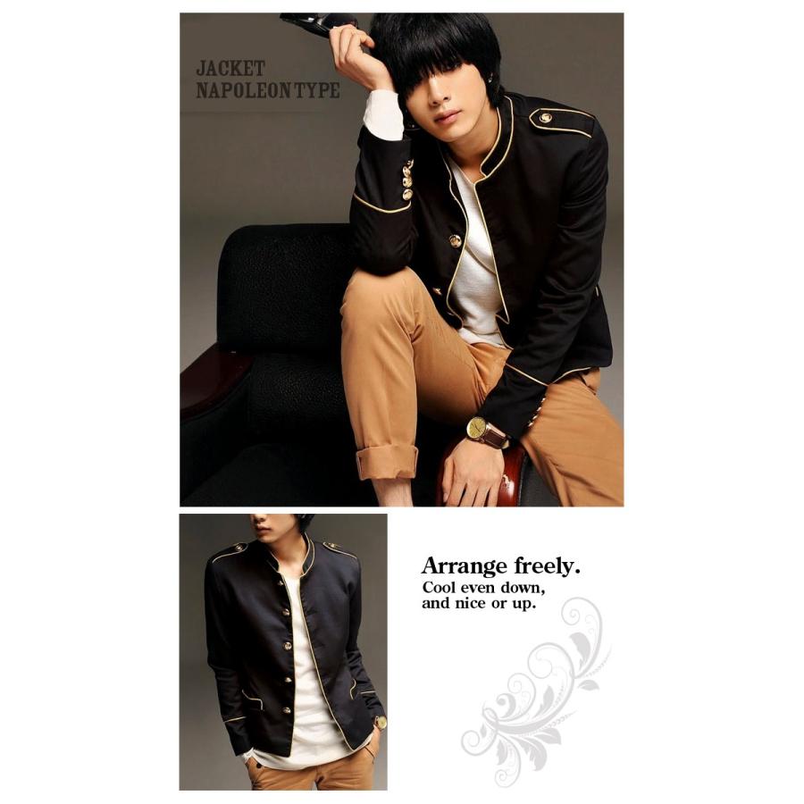 ジャケット メンズ ナポレオンジャケット ブラック 黒 軍服 アウター