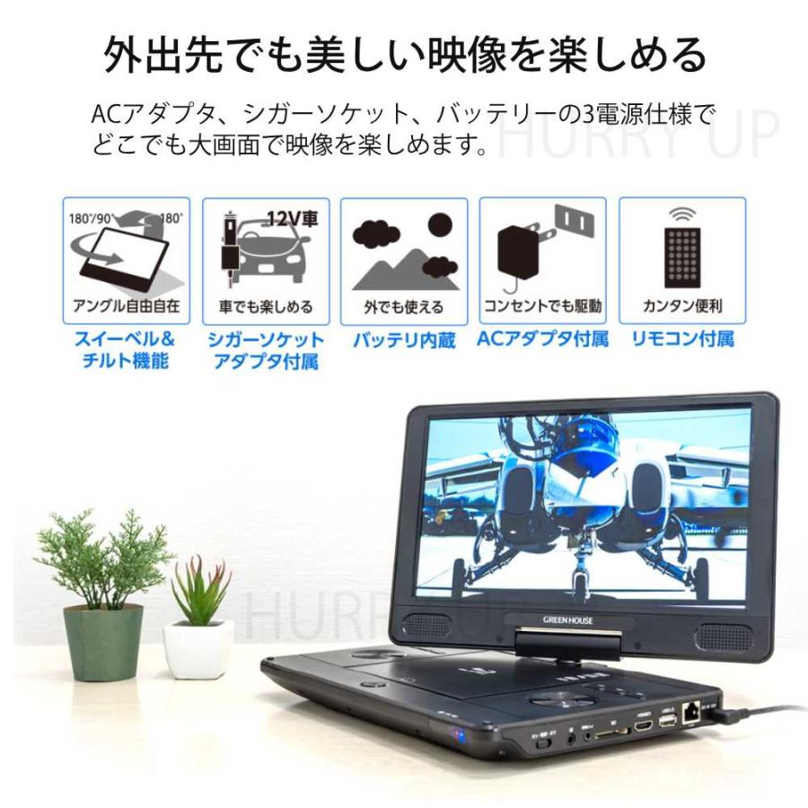 GREEN HOUSE（グリーンハウス） ポータブルdvdプレーヤー ブルーレイ