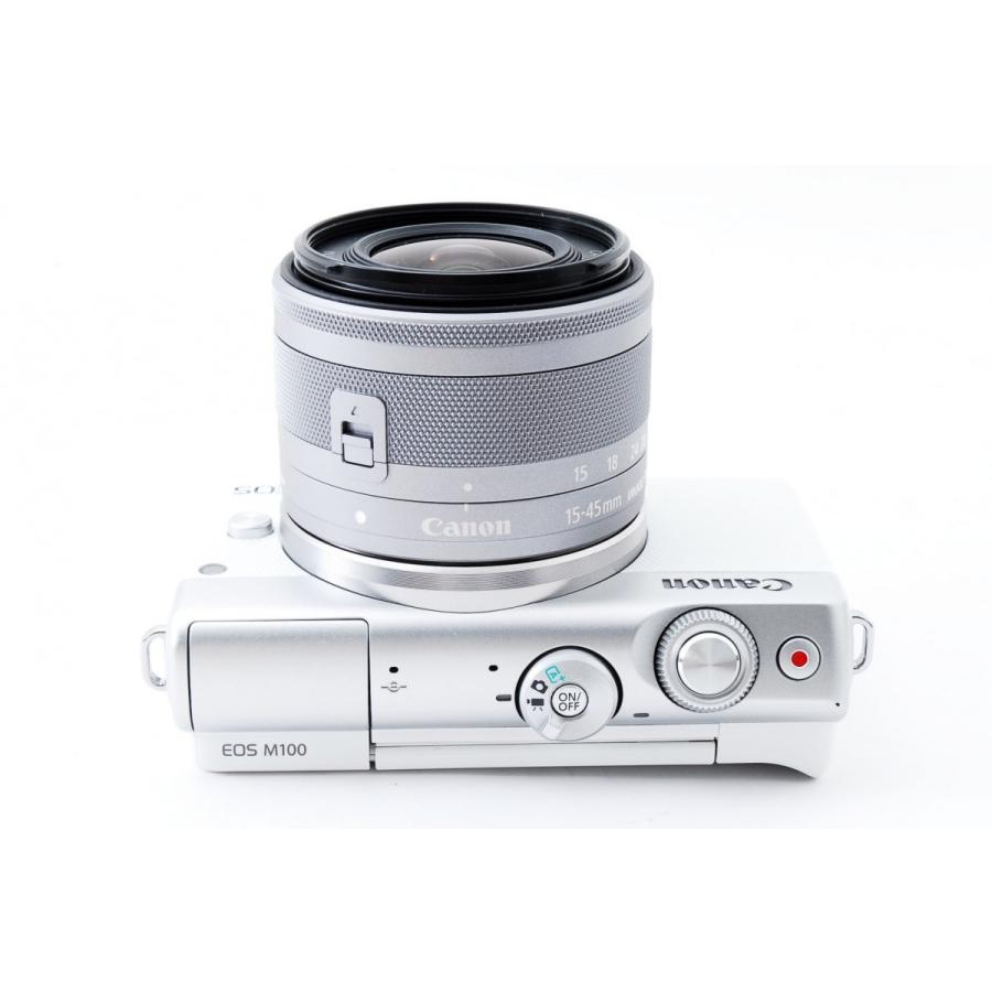 EOS キヤノン ミラーレス一眼 CANON M100 レンズキット ホワイト 中古