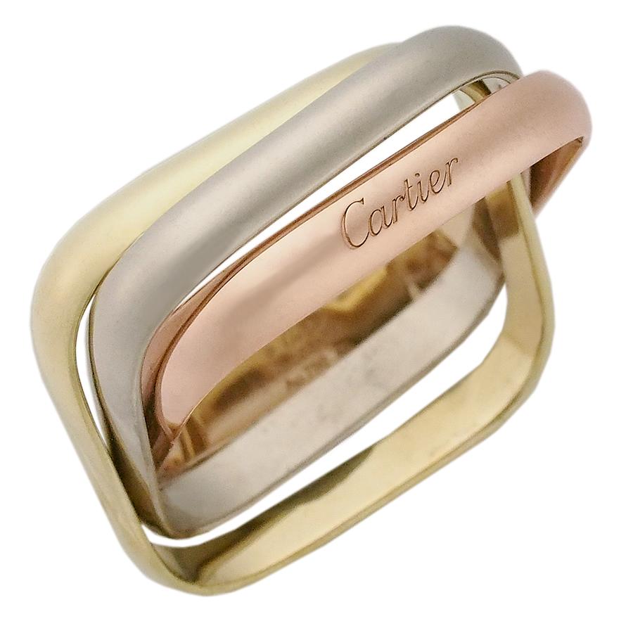 カルティエ トリニティクッション リング K18YG K18WG K18PG #64 箱