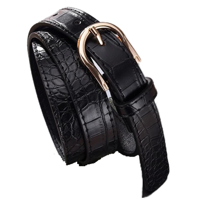 ベルト ワニ柄 革 レディース クロコダイル柄 ビジネス 仕事 スーツ