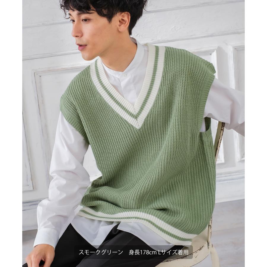 improves（インプローブス） ニット ベスト Vネック ビッグシルエット