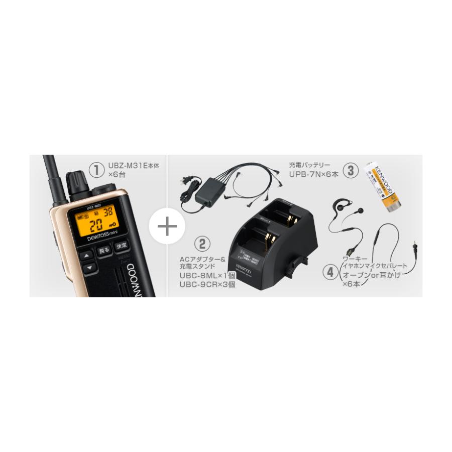 ケンウッド UBZ-M31E 6台分フルセット 特定小電力 トランシーバー