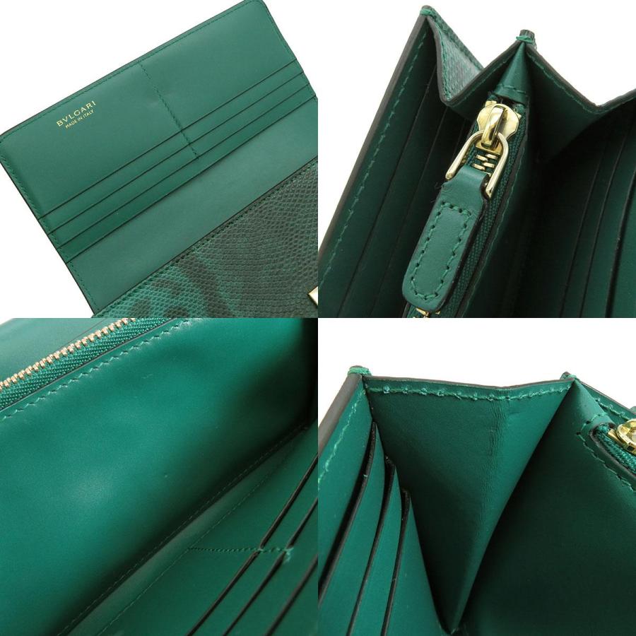 BVLGARI（ブルガリ） 長財布 ラージウォレット グリーン レザー 286878