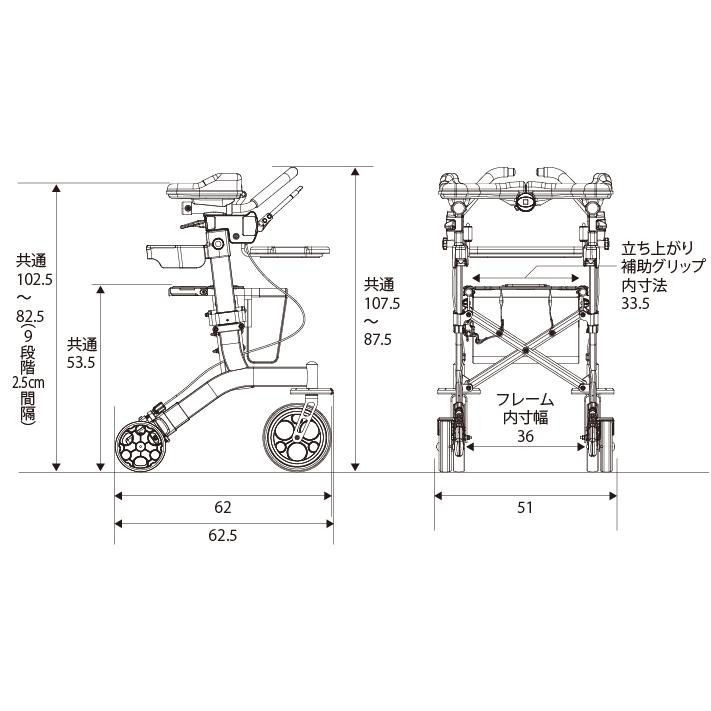 アロン化成 安寿 歩行車 リトルターン Z／前腕支持タイプ（アロン化成