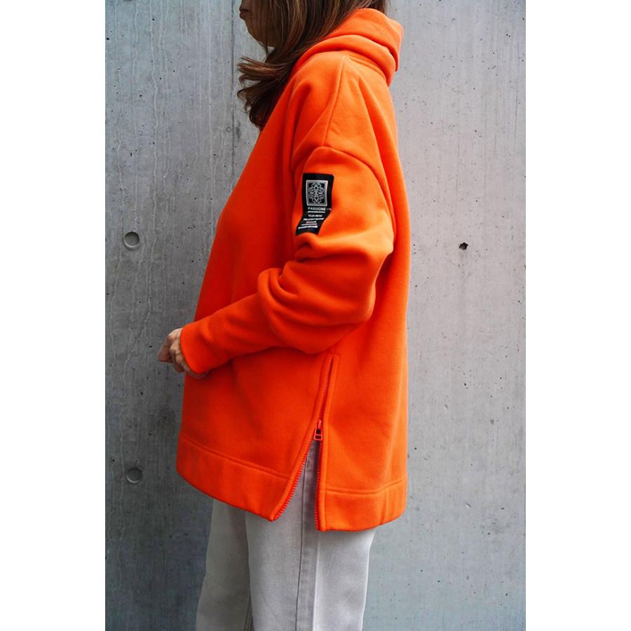 PASSIONE（パシオーネ） フェイクフード 裏起毛パーカー レディース