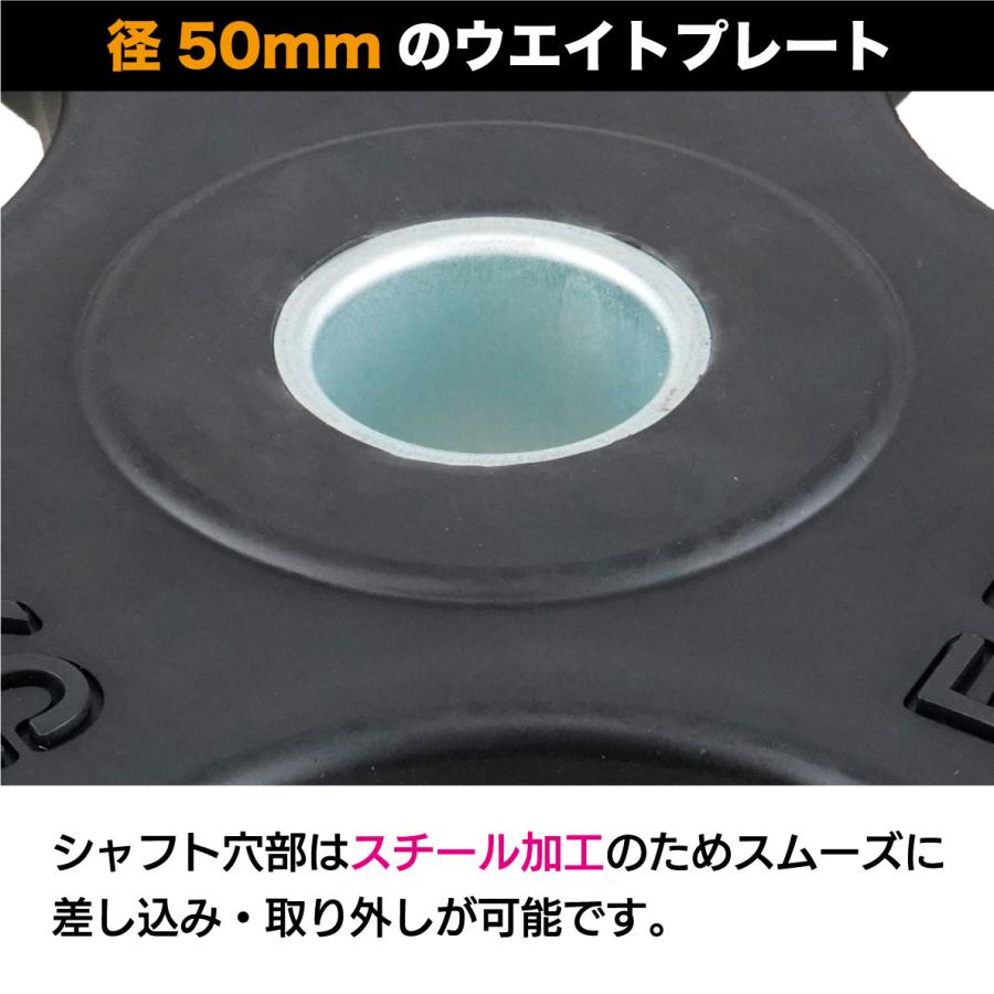 オリンピックプレート 25kg 2枚組 径50mm ラバー材質 ダンベルプレート