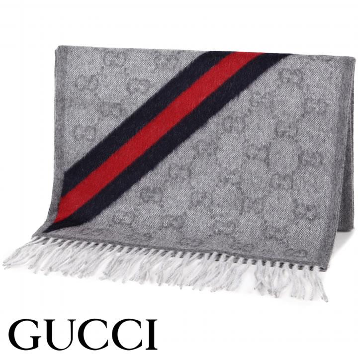 GG グッチ マフラー GUCCI ウェビングライン GG柄マフラー ユニ