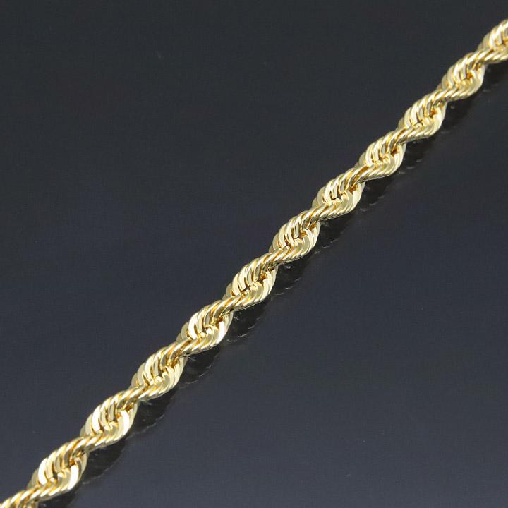 18金 ネックレス 中空ロープ K18ゴールド 約10g-50cm デザインチェーン