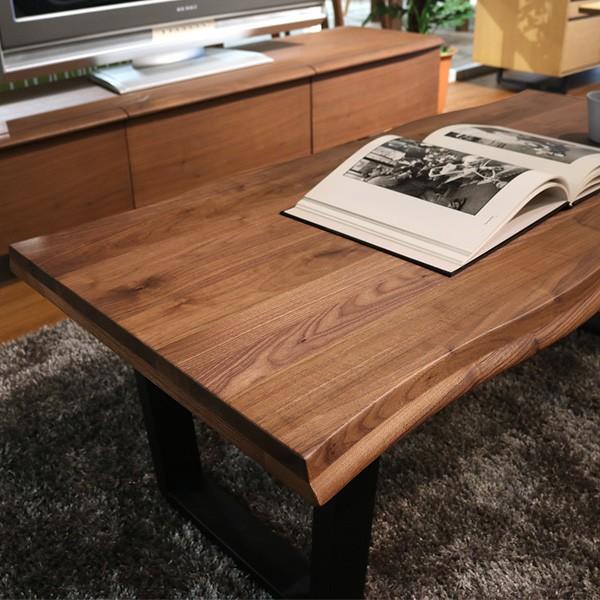 センターテーブル 110cm ウォールナット 無垢 一枚板風 おしゃれ 和風