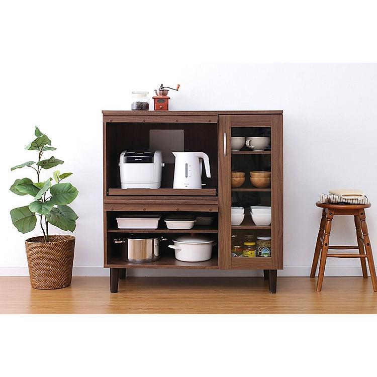 IRIS OHYAMA（アイリスオーヤマ） 食器棚 キッチン収納 木製 ロー