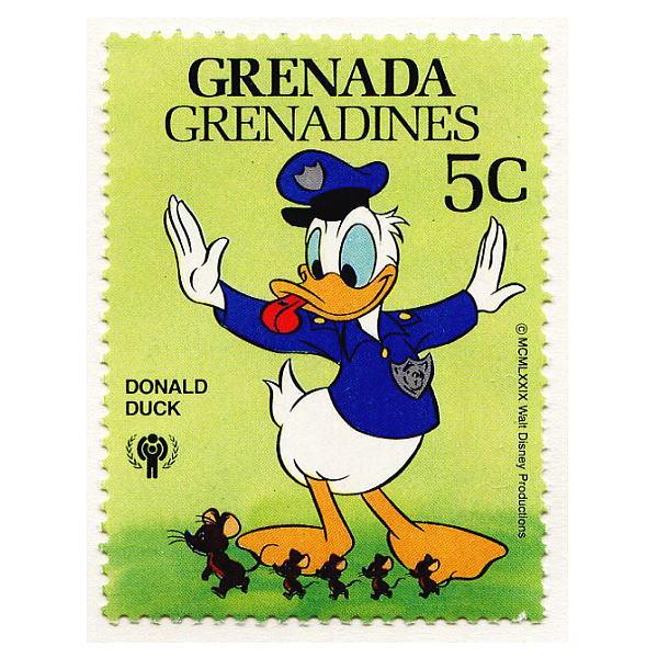 Disney（ディズニー） ドナルド切手3枚セットで 発行国Grenada