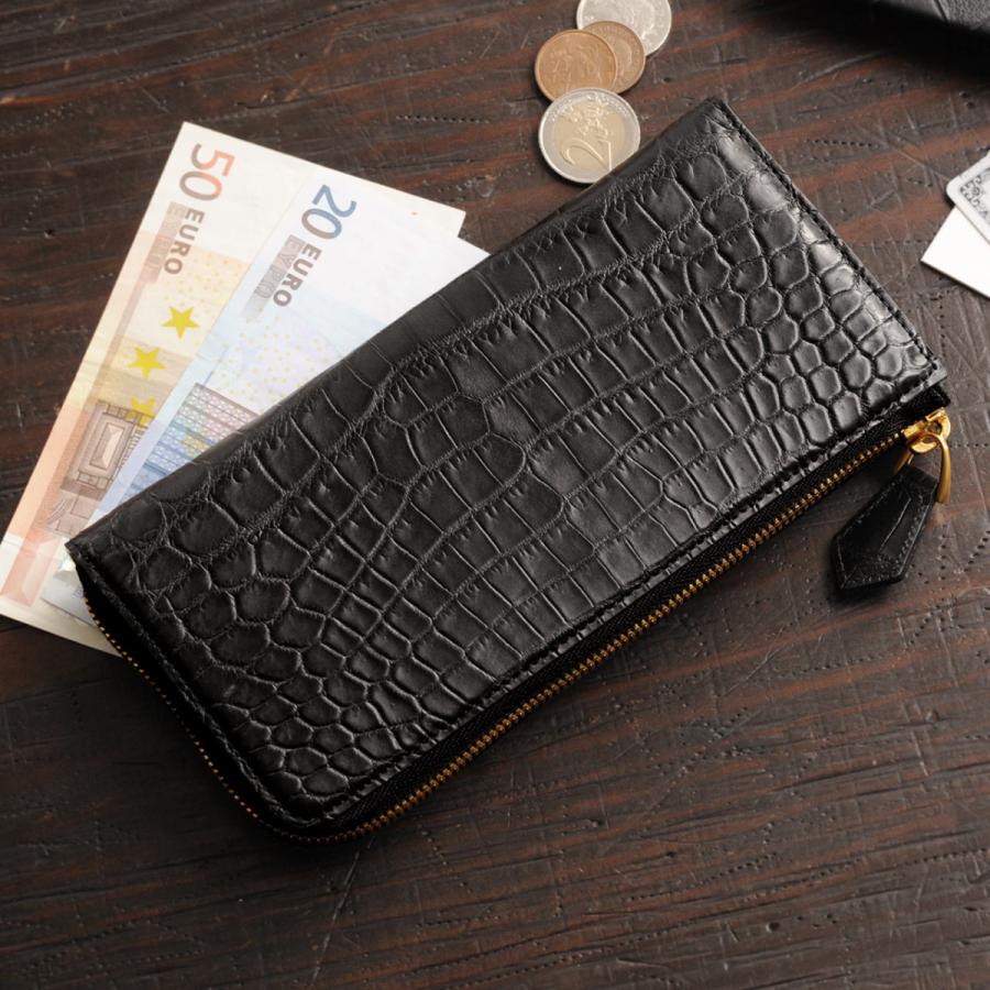 sankyo shokai（三京商会） ＜爆買＞クロコダイル L字型 ファスナー 長