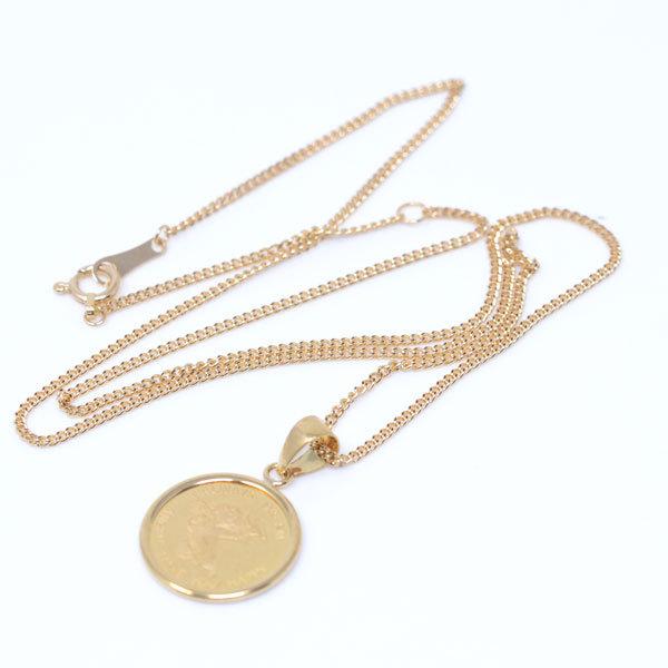 コイン ペンダント トップ 純金 24金 K24 枠 18金 K18 天使 エンジェル