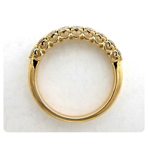 ダイヤモンド リング エタニティ ゴールド K18 0.5ct ハーフエタニティ