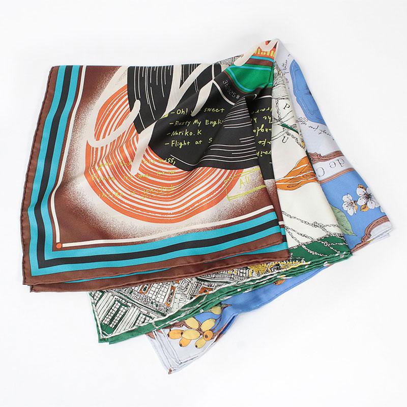 manipuri（マニプリ） スカーフ シルク 65x65 オリジナルプリント 日本