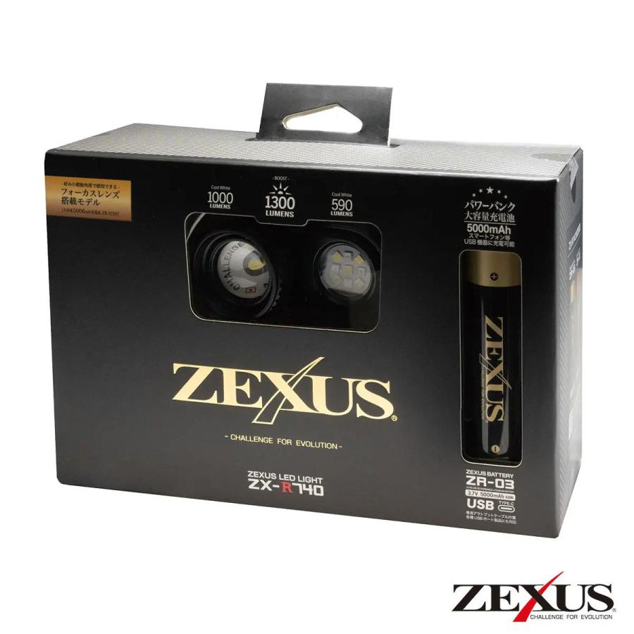 ゼクサス 充電式LEDヘッドライト 1300ルーメン ZEXUS ZX-R740 返品種別