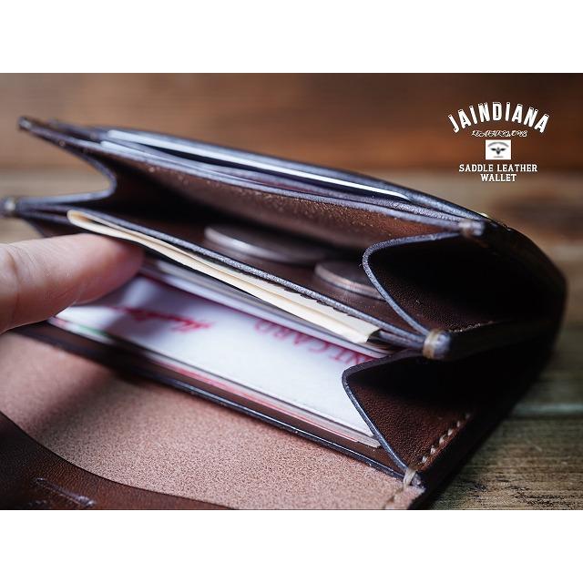 手縫い サドルレザー コンパクトウォレット シルバーコンチョ ミニ財布