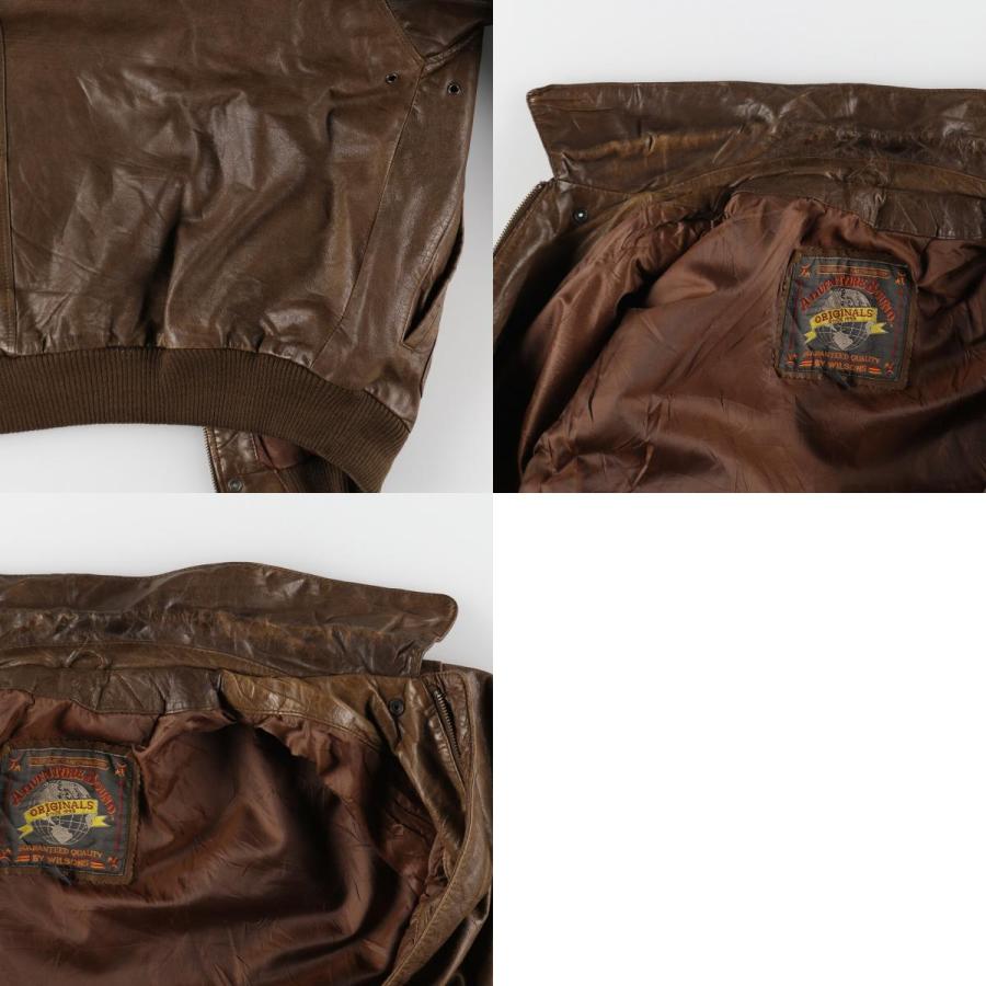 古着 ウィルソン WILSON ADVENTURE BOUND A-2タイプ レザーフライト