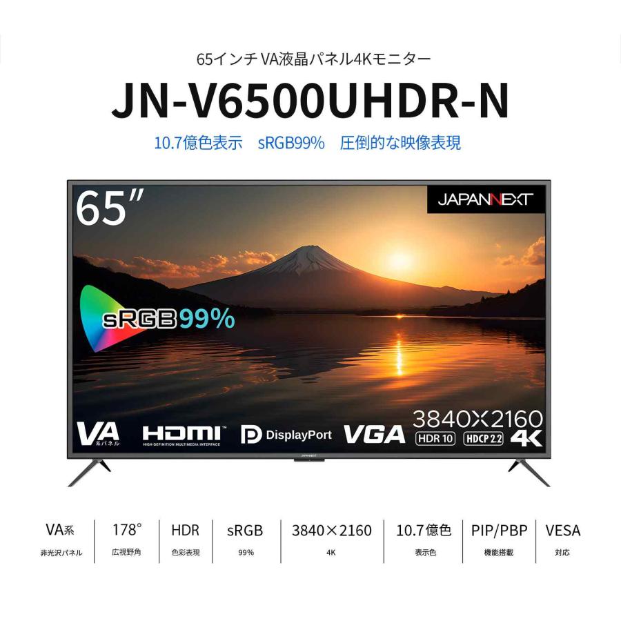 JAPANNEXT（ジャパンネクスト） JAPANNEXT 65インチ 大型4Kモニター JN