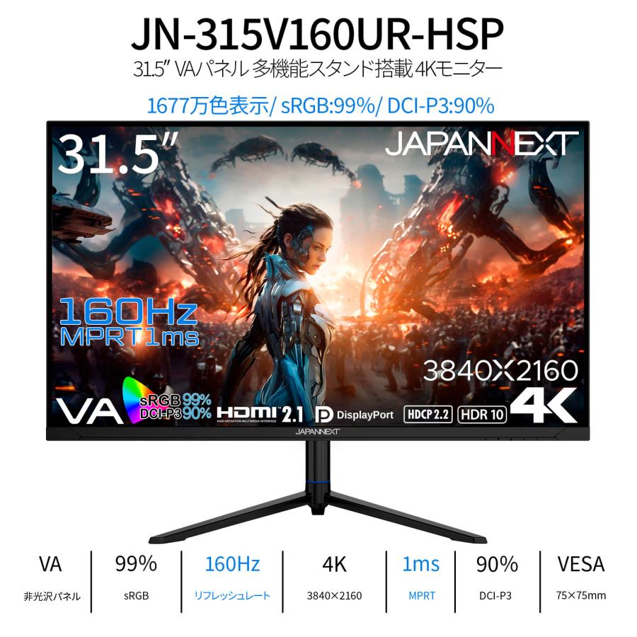 JAPANNEXT（ジャパンネクスト） JAPANNEXT 31.5インチ VAパネル搭載