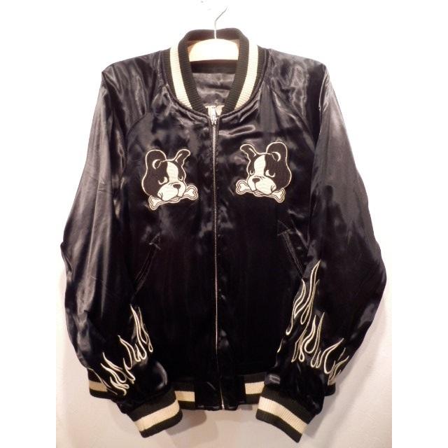 VANSONバンソン トランプスカル ブルドッグ リバーシブルスカジャン