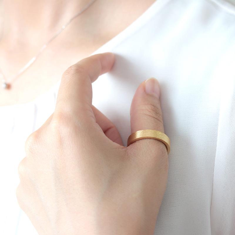 Jeweluce（ジュエルーチェ） K18 ゴールド リング 5mm 平打ち【6〜13号