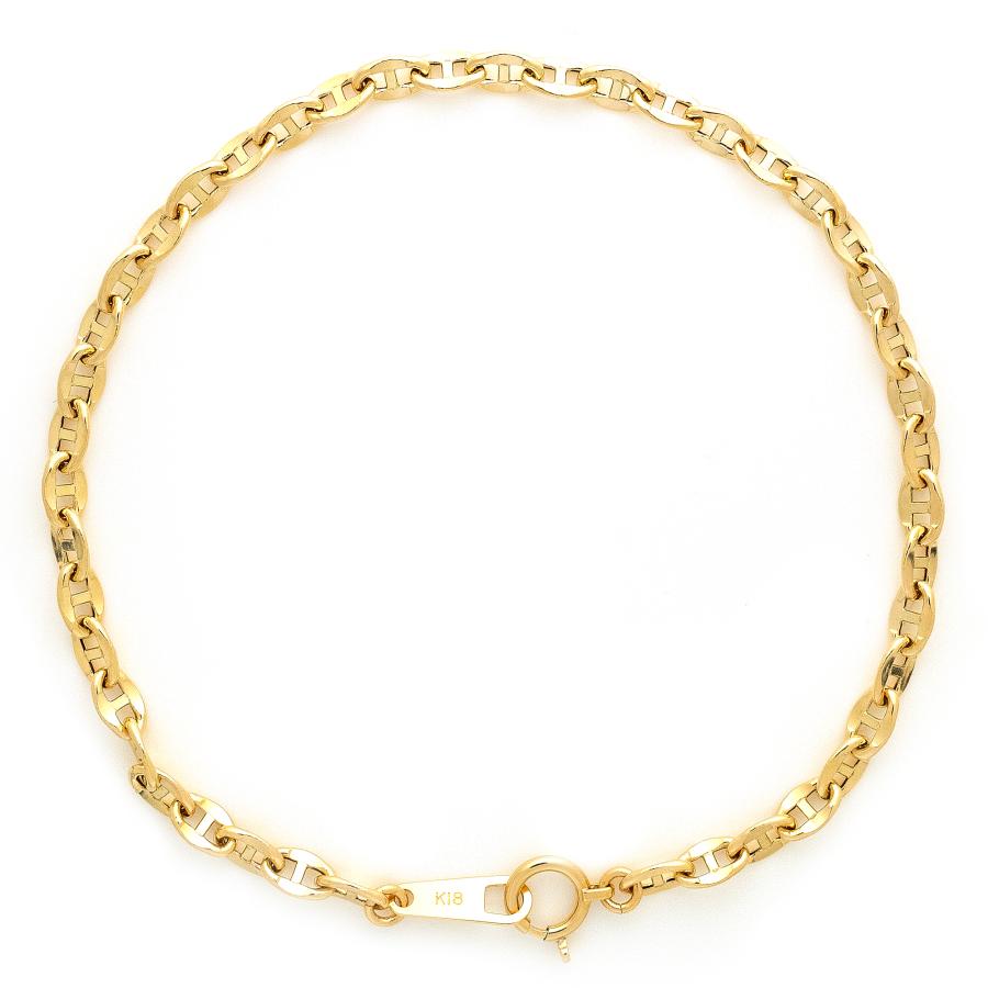 K18 K10 アンカーチェーン ブレスレット 幅3.3mm 長さ15cm~20cm