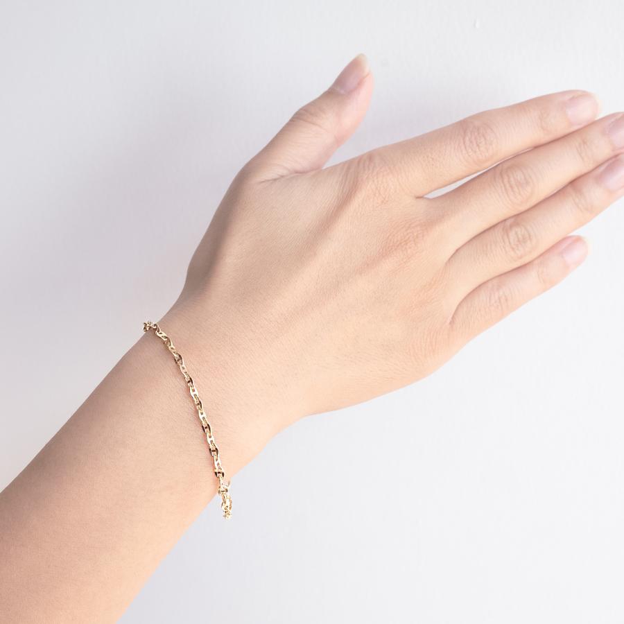 K18 K10 アンカーチェーン ブレスレット 幅3.3mm 長さ15cm~20cm