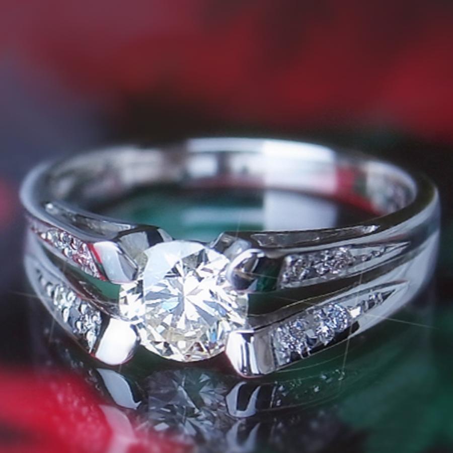 大粒 天然 ダイヤ 0.54ct リング 指輪 K18 ゴールド各色 プラチナ