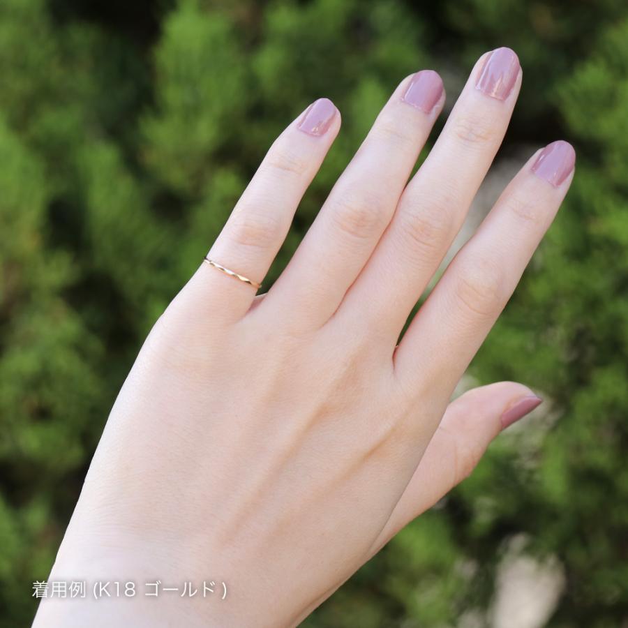 指輪 レディース ピンキーリング シンプル 18金 K18 ピンクゴールド