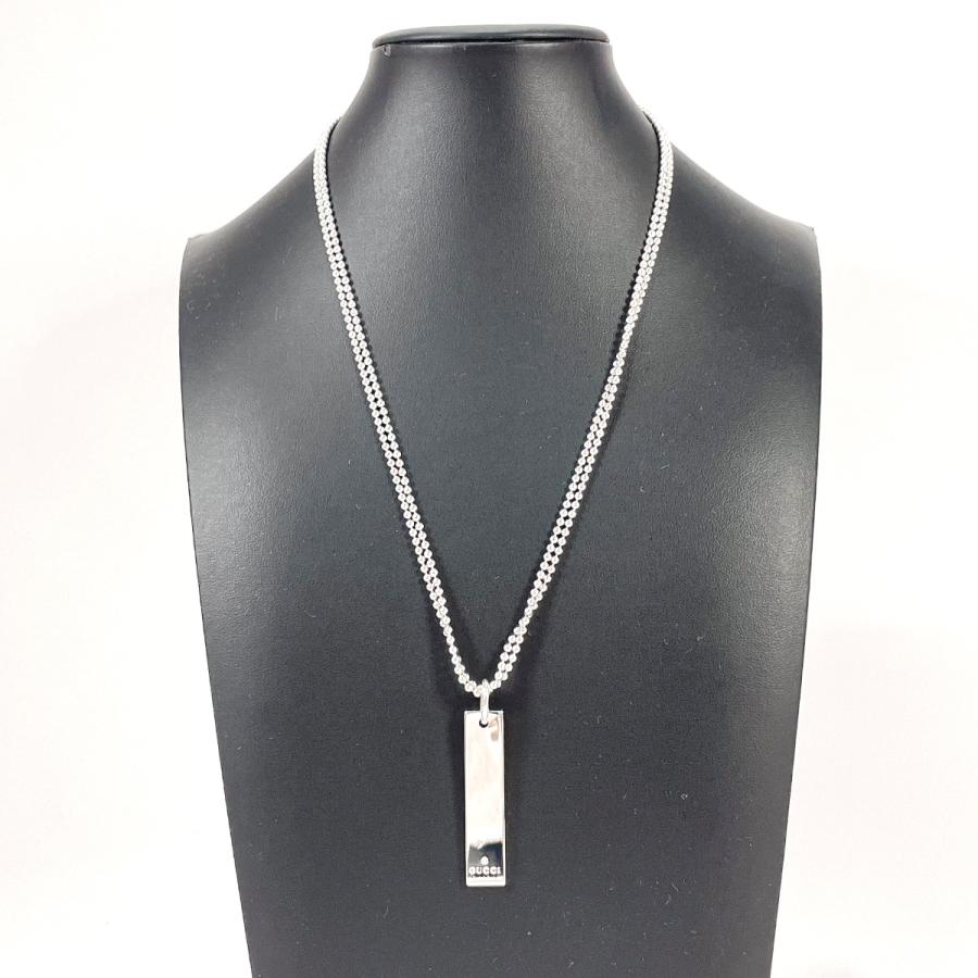 GUCCI（グッチ） ネックレス プレート ダブルボールチェーン シルバー