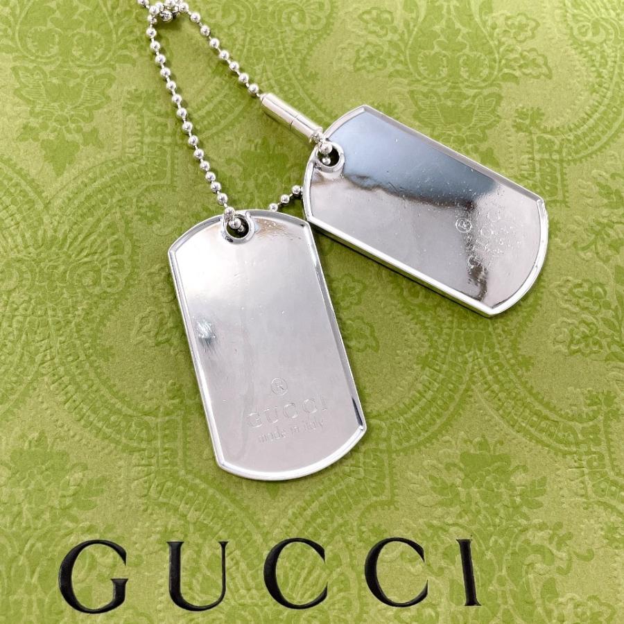 GUCCI（グッチ） ネックレス ドッグタグ ダブルプレート ボール