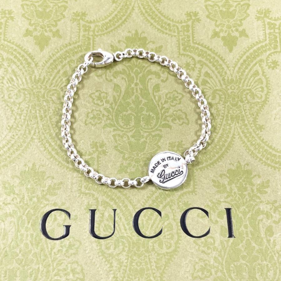 GUCCI（グッチ） ブレスレット ラウンド プレート チェーン シルバー