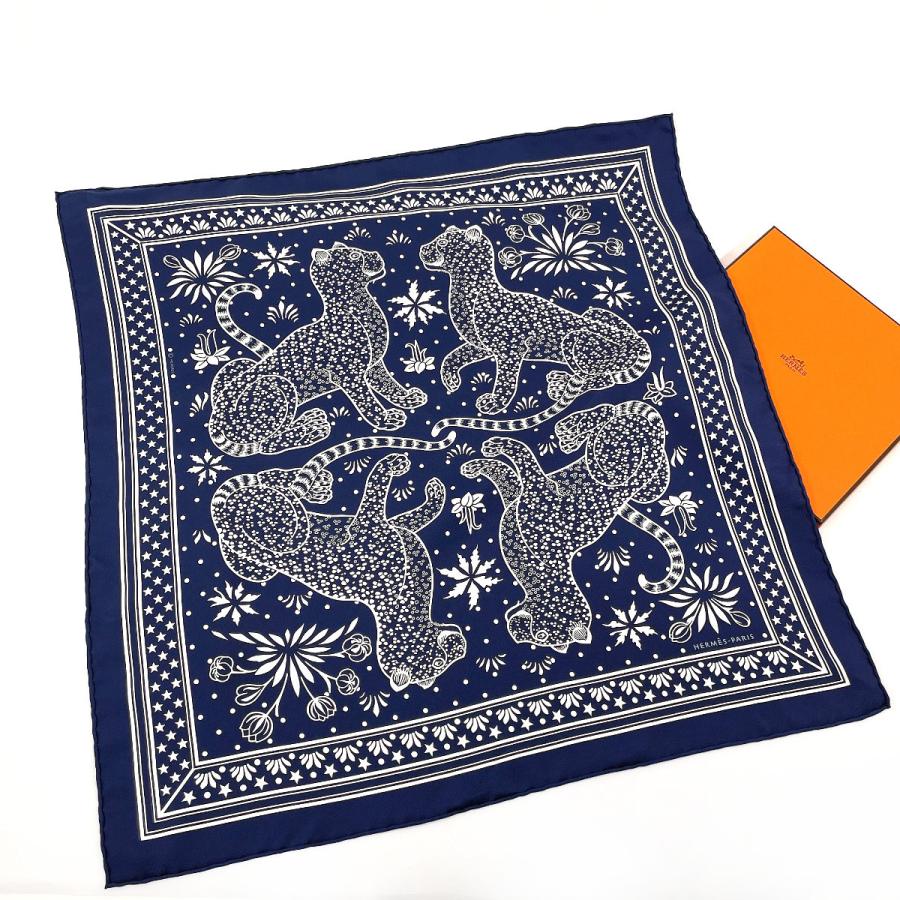 HERMES（エルメス） スカーフ カレ 55 バンダナ 正方形 LES LEOPARDS