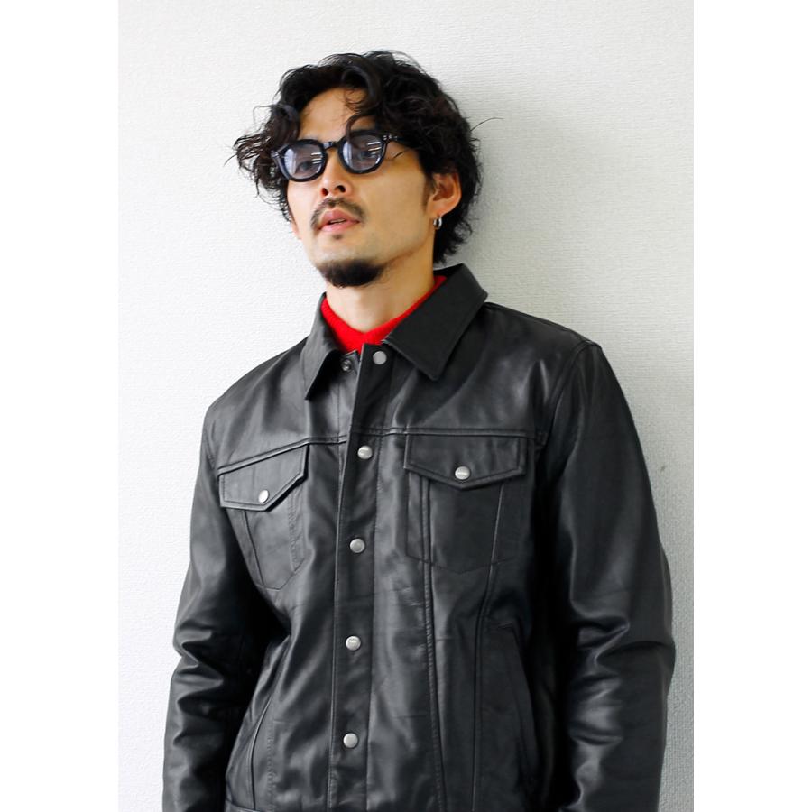 レザージャケット トラッカージャケット Gジャン風 革ジャン メンズ