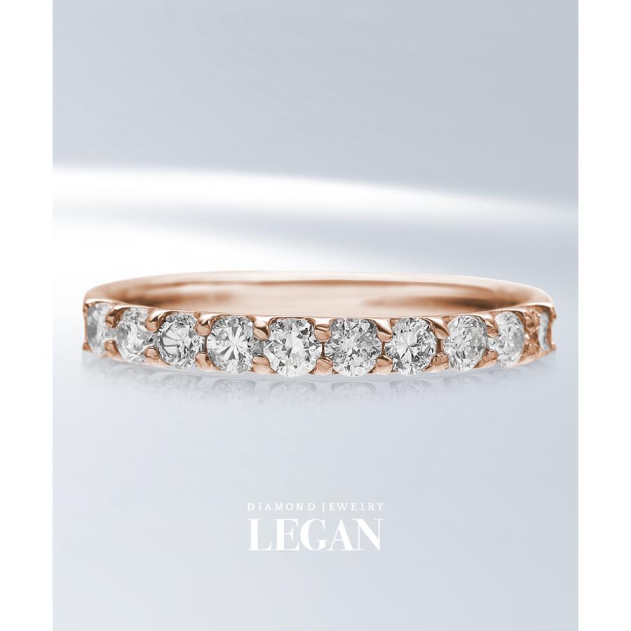 ハーフ エタニティリング ダイヤ 0.3ct 18金 ゴールド K18 PG 指輪