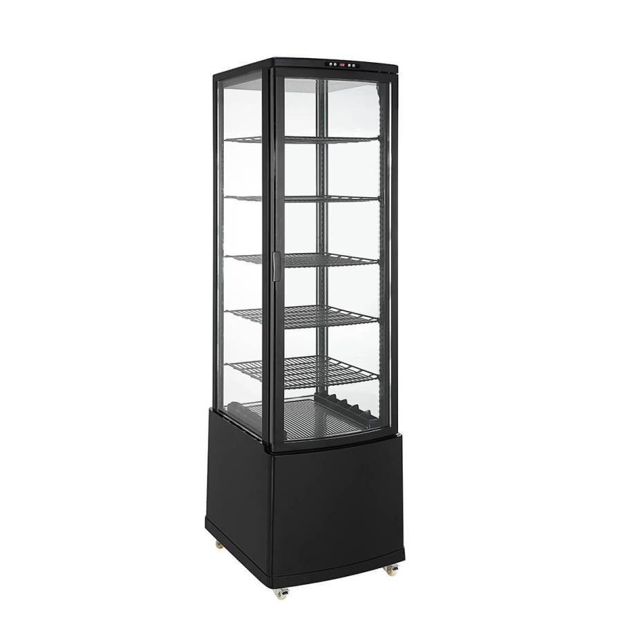 立春セール!!】 235L 黒 大型4面ガラス冷蔵ショーケース ブラック 大型