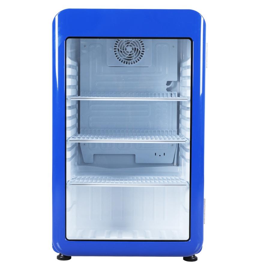 2月目玉商品！】 95L 青 レトロ冷蔵ショーケース 業務用冷蔵庫 ブルー