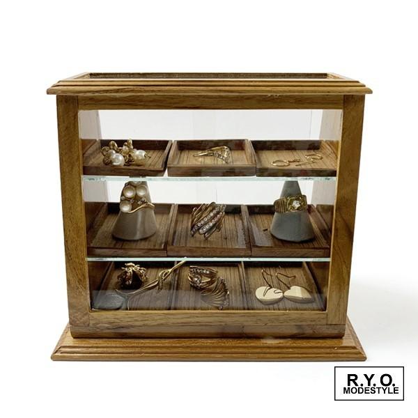 大人気 ミニチュアガラスショーケース コレクションケース 木製