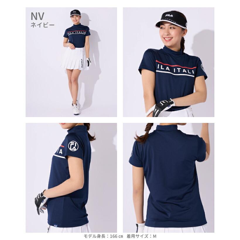 FILA（フィラ） ゴルフウェアレディース フロントロゴ 半袖 モック