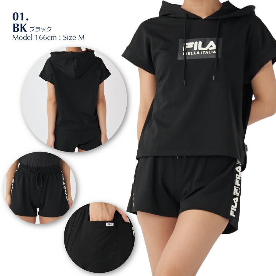 FILA（フィラ） レディース 水着 タンキニ 4点セット ジャージ素材 T