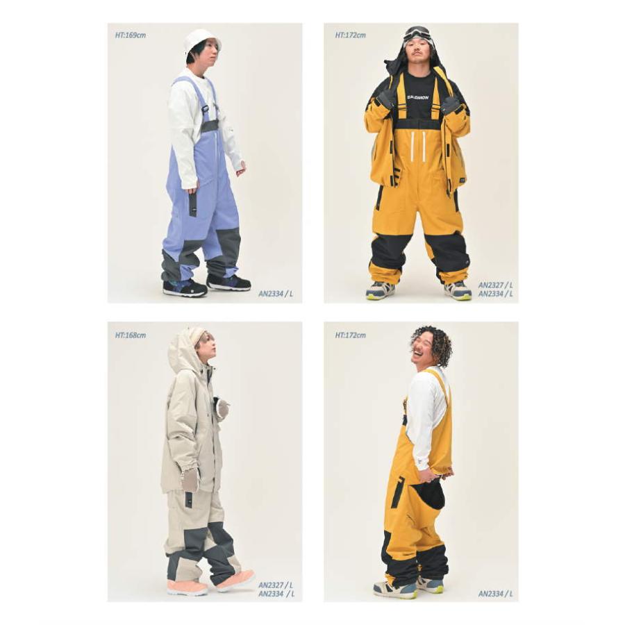 ○ 23-24 ANTHEM THUGRIDE BIB PANTS SNOW WHITE STEEL GRAY AN2334
