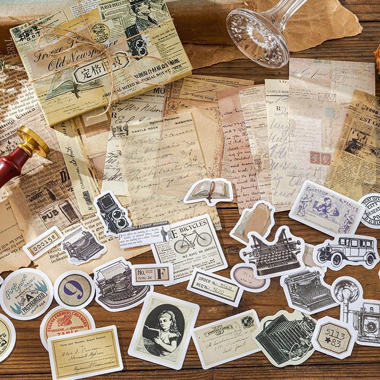 コラージュ素材セット 60柄 60枚 多素材 4種類素材 詰め合わせセット