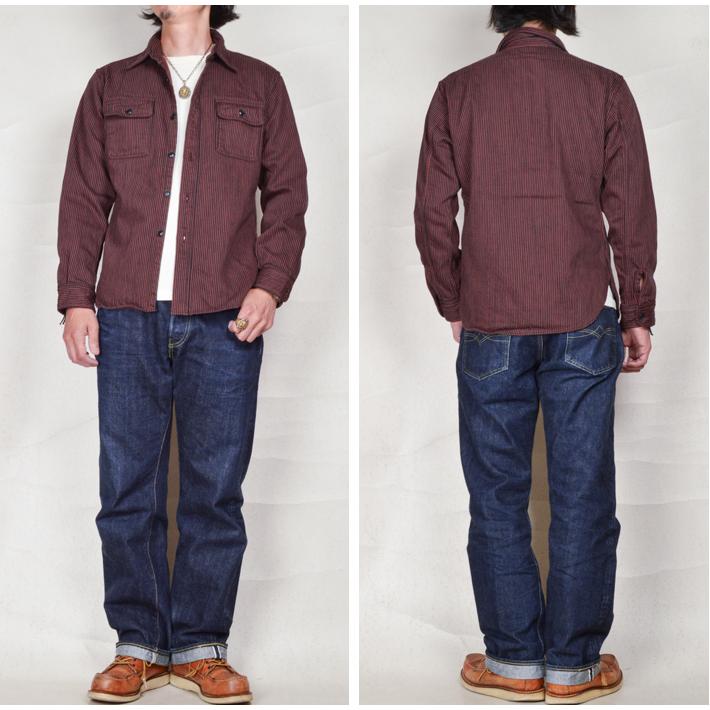 DELUXEWARE（デラックスウエア） ヒッコリーヘビーネルシャツ HV-01