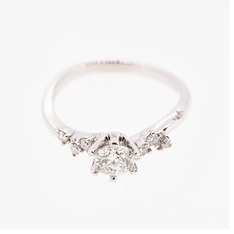 jv444】ダイヤモンド リング/0.3ct/0.06ct/Pt900 プラチナ/未使用 : お